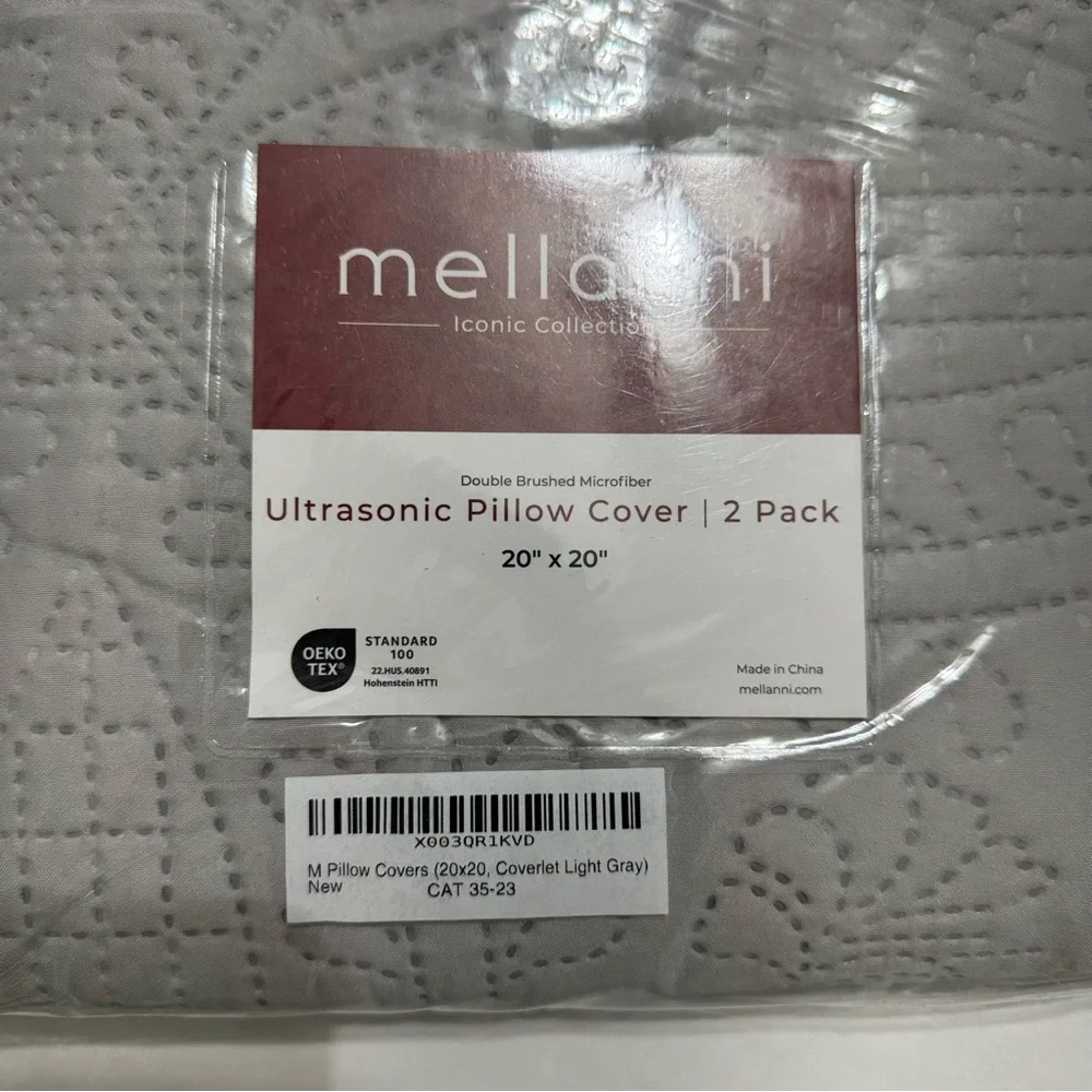 Light Gray Ultrasonic Pillow Cover Set